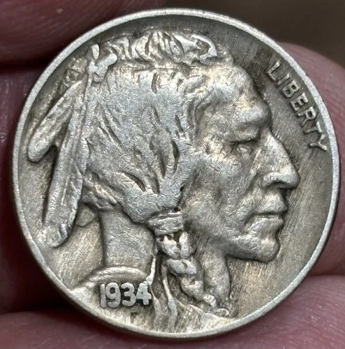 1934 Buffalo Nickel, nice original XF condition coin full date, full horn