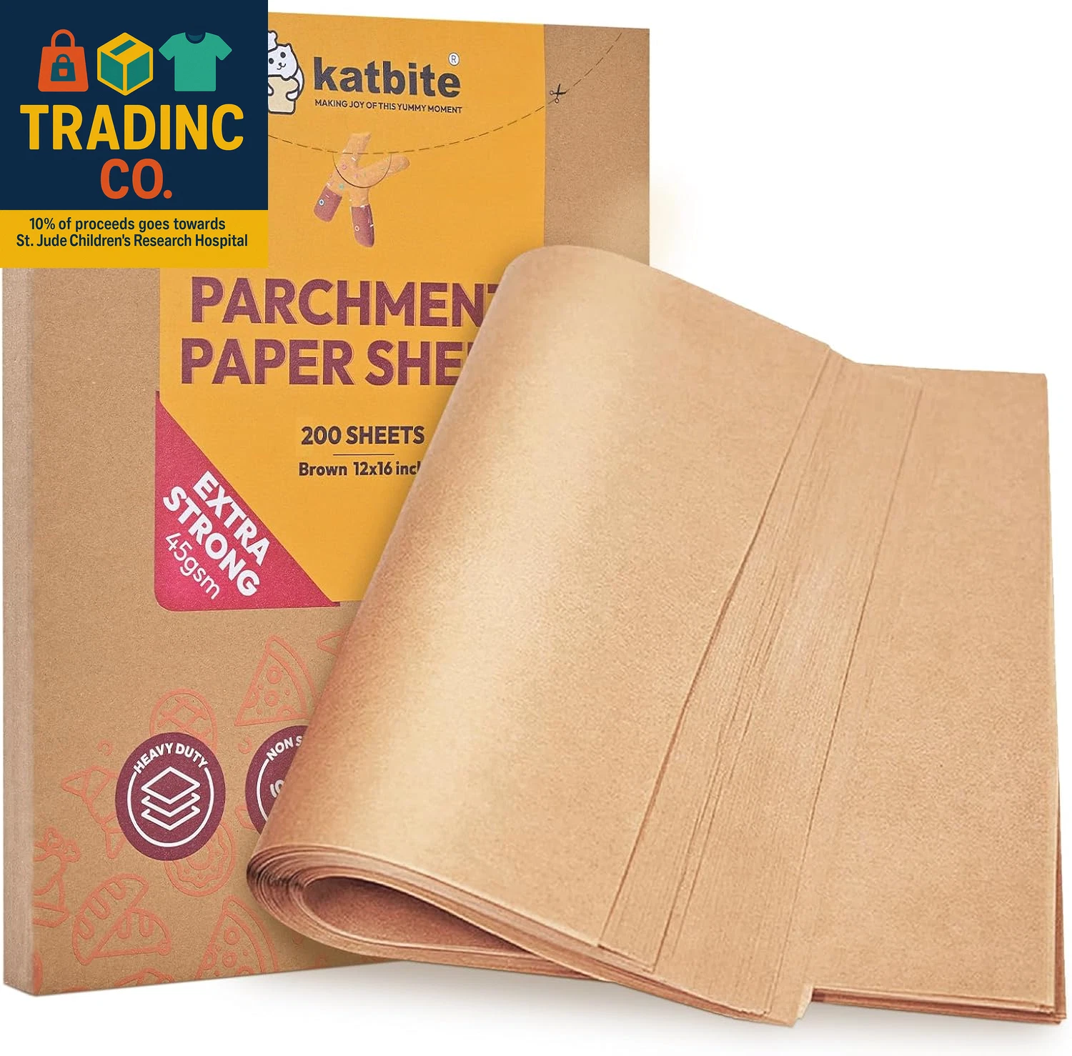 200Pcs 12X16 in Unbleached Parchment Paper for Baking, Precut Parchment Paper Sh