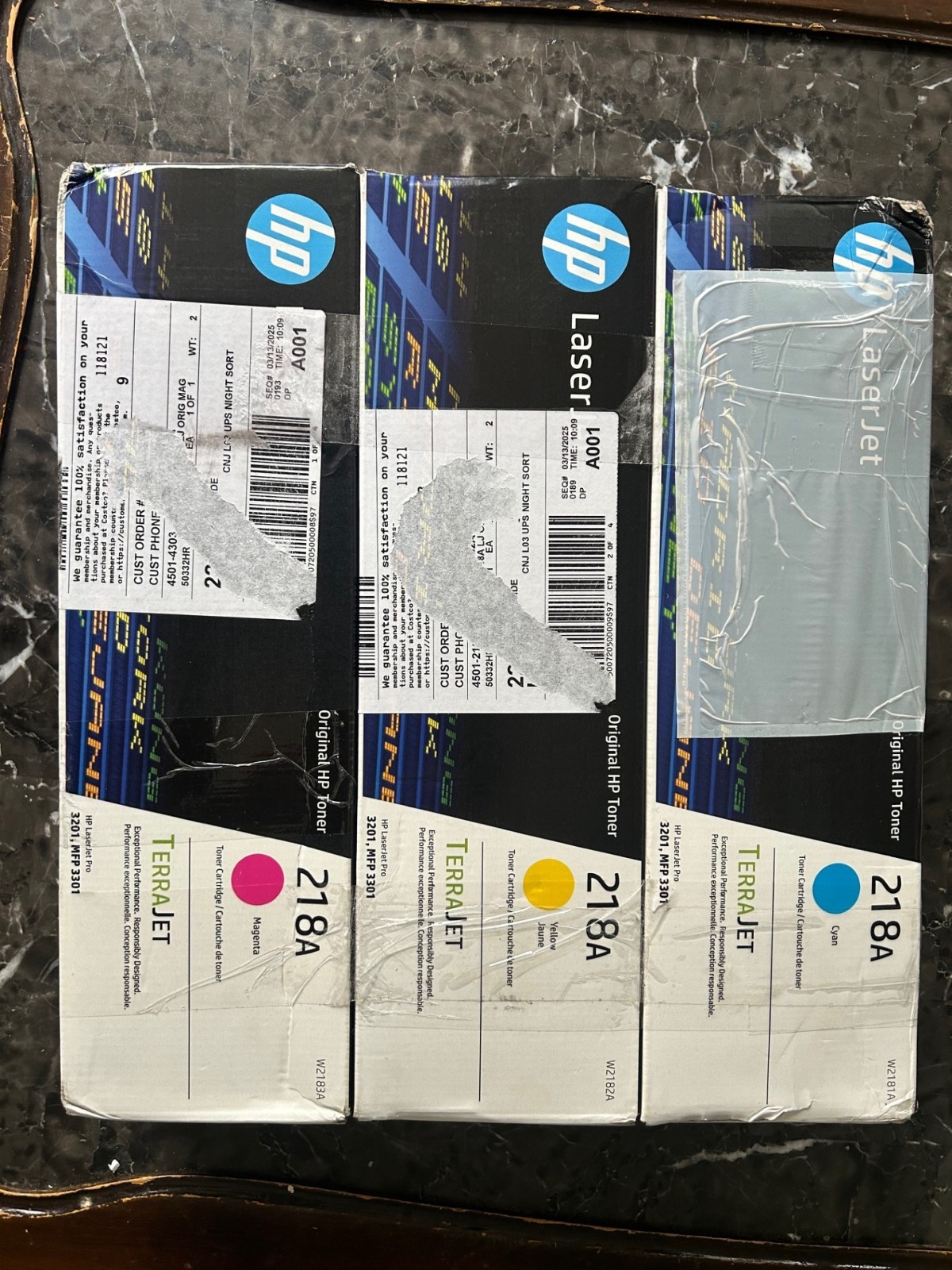 HP 218A 3-Pack Cyan Magenta Yellow Standard Yield Toner Cartridges-image
