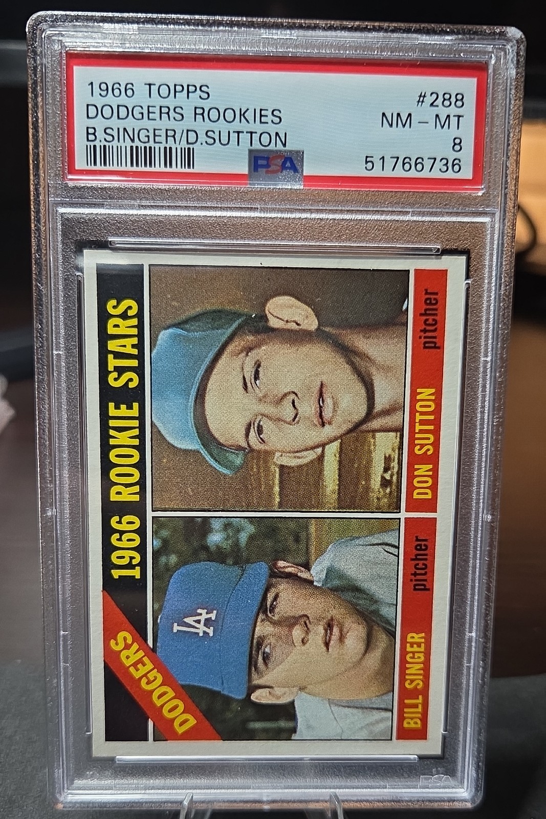 1966 Topps - 1966 Rookie Stars Don Sutton, Bill Singer #288 (RC) PSA 8 Low Pop