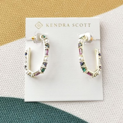Kendra Scott Multi Mix Madelyn Hoop Earrings Gold
