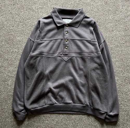 Sears Roebuck, Vintage Sears Roebuck Plum Long Sleeve Polo Sweatshirt Retro Dad Grandpa Mens L