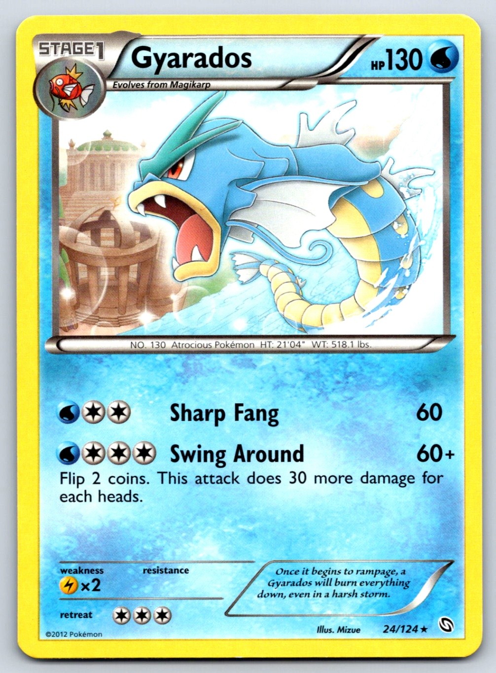 Gyarados - Dragons Exalted 24/124 Pokemon Card NM