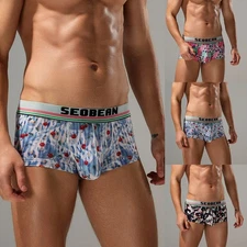 Low Waist Underwear Men Underwear Classic Theme Style Printed Pattern Trunks