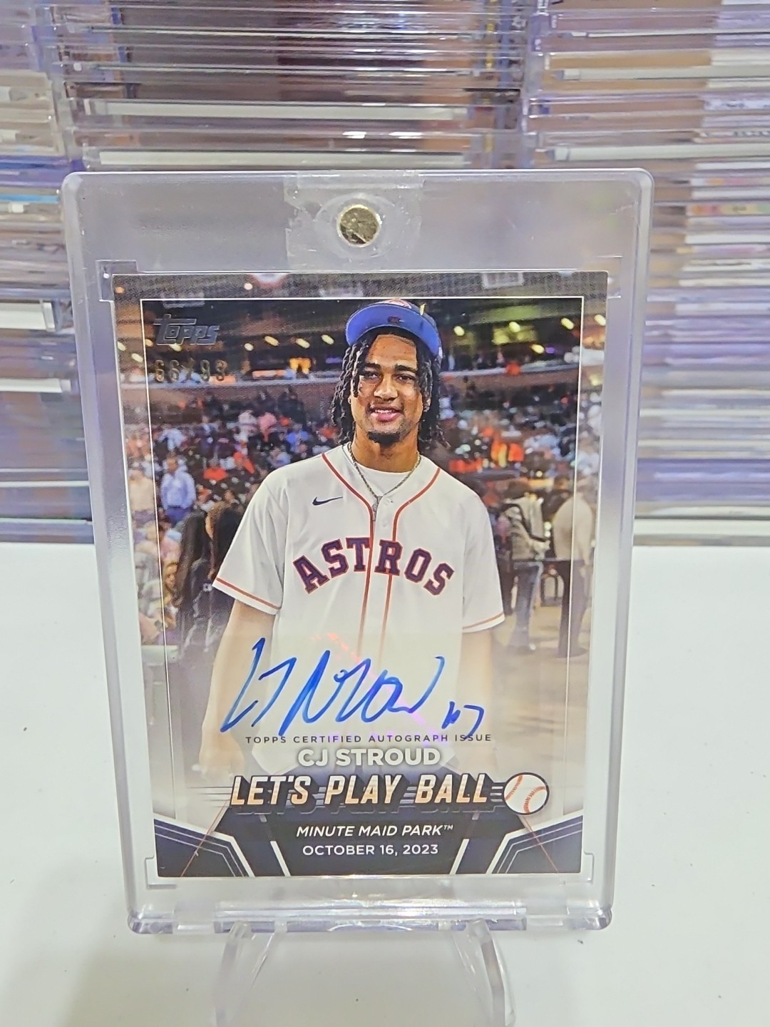 CJ STROUD TOPPS AUTO!! LETS PLAY BALL!!! 2024 TOPPS TO 99!! 66 ON PRINT! TEXANS