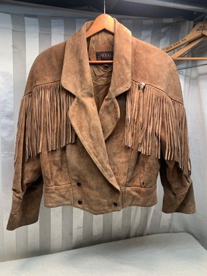 Vintage g4000 1980s Brown Suede Leather Fringe Western Cowgirl