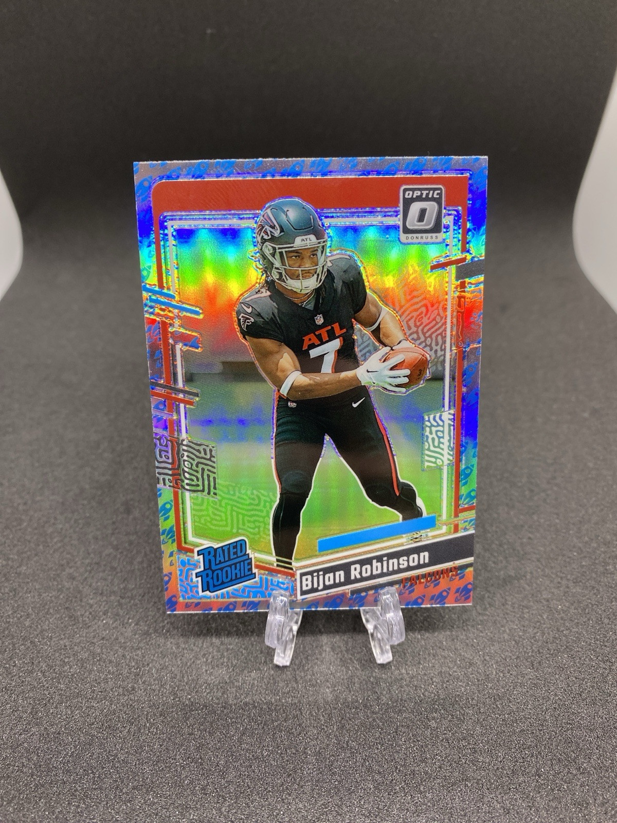 Bijan Robinson 2023 Optic Rated Rookie Rocket Emoji Prizm RC #206