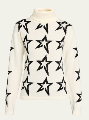 NWT Perfect Moment star merino wool sweater in snow white/star black Sz S