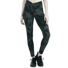 Jenni Tie Dye Black Grey Crossover Full Length Legging Tie Dye Active Small S