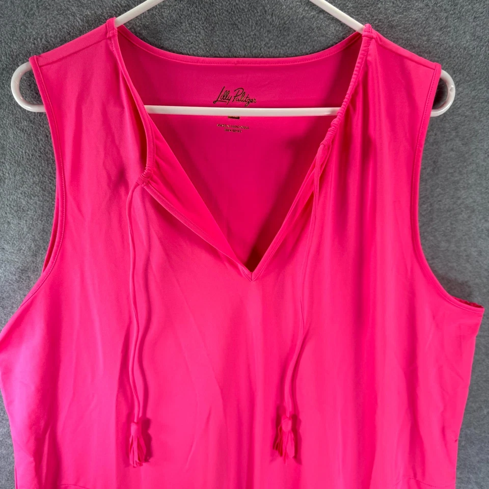 Traje de baño Lilly Pulitzer Johana encubrimiento para mujer XL rosa elástico escote con muescas Foto 3 de 4