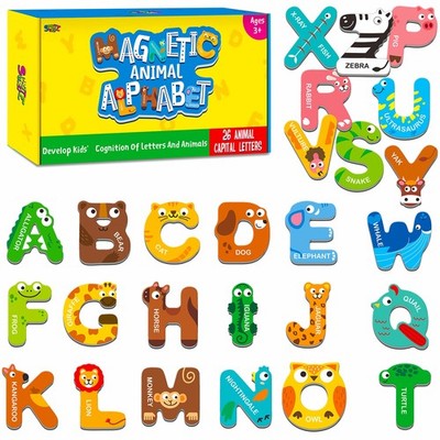 Large Size Magnetic Letters, Cute Animal Alphabet ABC Large, Multicolored 