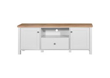 TV Unit Stand Media Cabinet 2 Doors + Drawer White & Oak