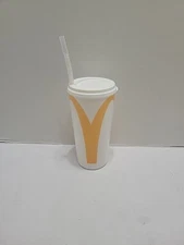 Whirley McDonalds Cup With Clear Straw Cold Drinks Only White Arch Good Shape