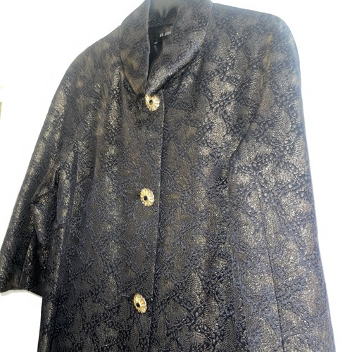 St John Knits Topper, Size 4, Black/Brown/Gold Accents - Picture 1 of 8