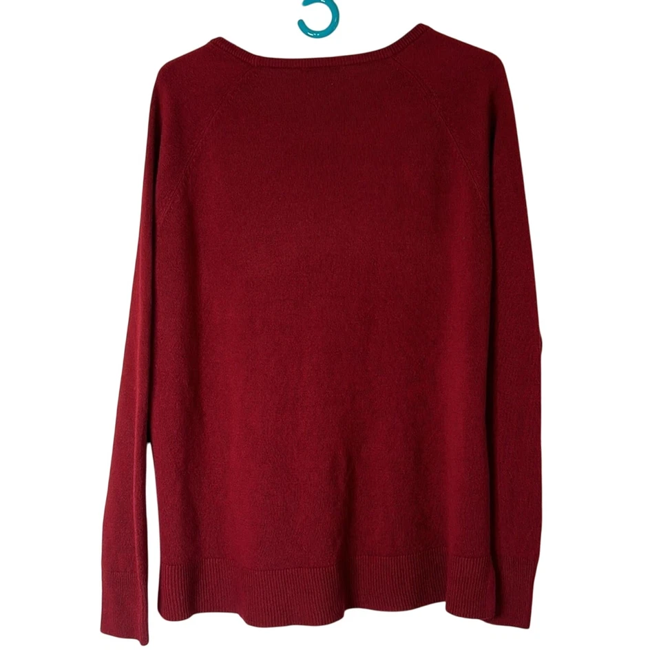 Suéter Tejido Sweet Romeo Rojo Acogedor Manga Larga Cuello Redondo Talla XL Foto 2 de 4