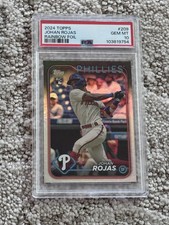 PSA 10 BASEBALL CARD 2024 TOPPS RAINBOW FOIL JOHAN ROJAS PHILADELPHIA PHILLIES