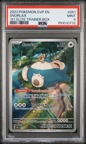 2023 POKEMON SVP EN-SV BLACK STAR PROMO 151 ELITE TRAINER BOX #051 SNORLAX PSA 9