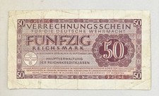Verrechnungsschein der Deutschen Wehrmacht &uuml;ber 50 Reichsmark 1944