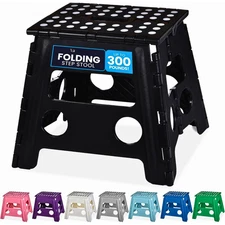 Collapsible Folding Plastic Kitchen Step Foot Stools with Handle