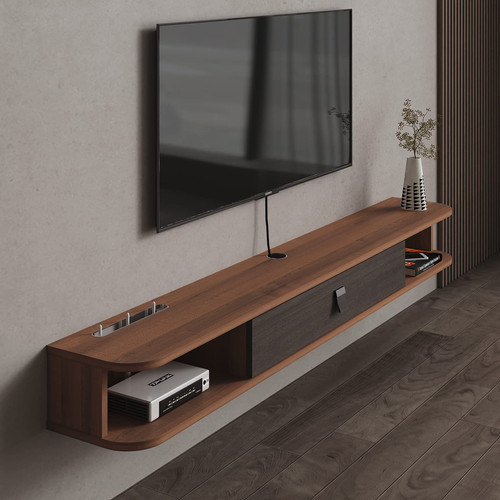 Floating TV Shelf, 63" Wall Mounted TV Stand Console for Bedroom & Livingroom...