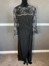 Alex Evenings Maxi Dress Women Size 16 Mother of Bride Embroidered Sequin