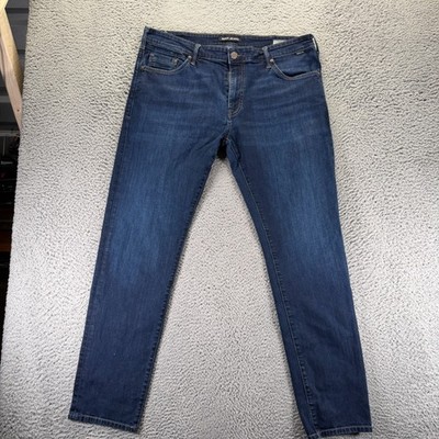 Mavi Jake Jeans Mens 38x34 Blue Cotton Denim Straight Slim Fit Workwear Stretch