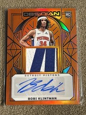 2024-25 Panini Obsidian Bobi Klintman Rookie RC Patch Autograph Orange Flood /99