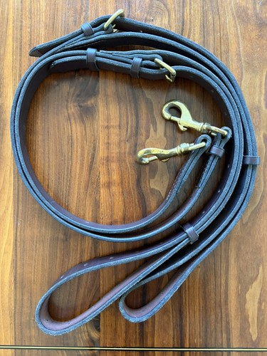 Nunn Finer All Leather Side Reins - Horse Size - Havana - EUC