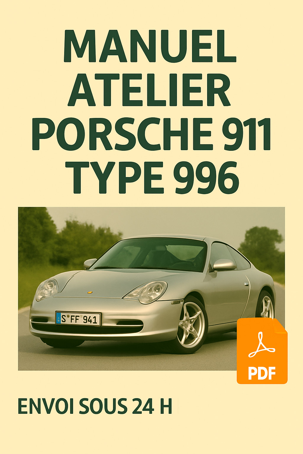 Manuel d'atelier Porsche 911 Type 996 en anglais au format CD et PDF pour l'auto