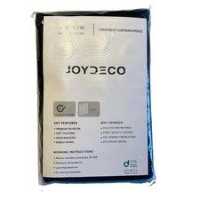 Joydeco Blackout Curtains 52 90 Inches Long, Black Curtains 2 Panels Set SEALED