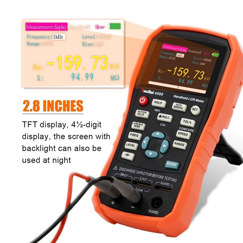 Handheld LCR Meter 100Hz-100KHz, 0.2% Accuracy, Digital Bridge Multimeter for... - Image 4 of 4