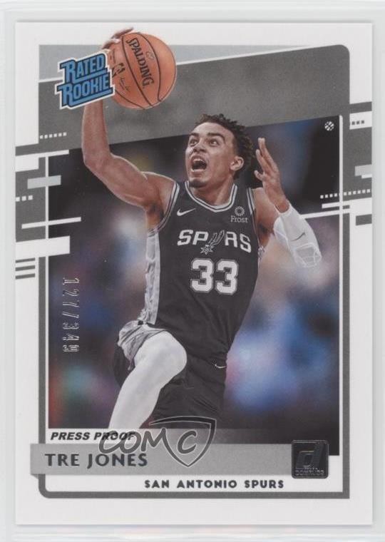 2020 Panini Donruss Rated Rookies Press Proof Silver 127/349 Tre Jones #244 0b3