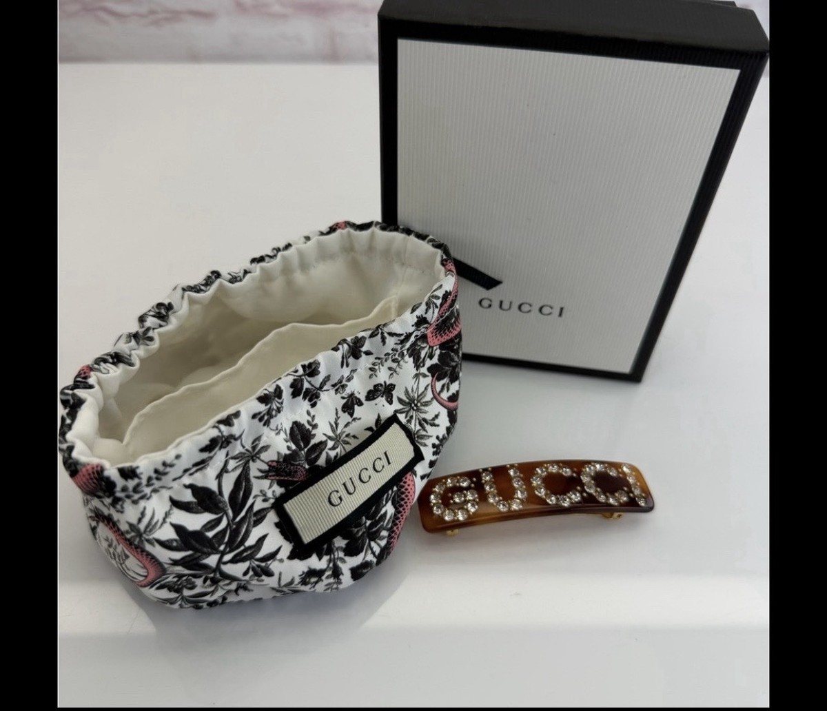 Gucci Resin Tortoise Shell Crystal Hair Clip | eBay