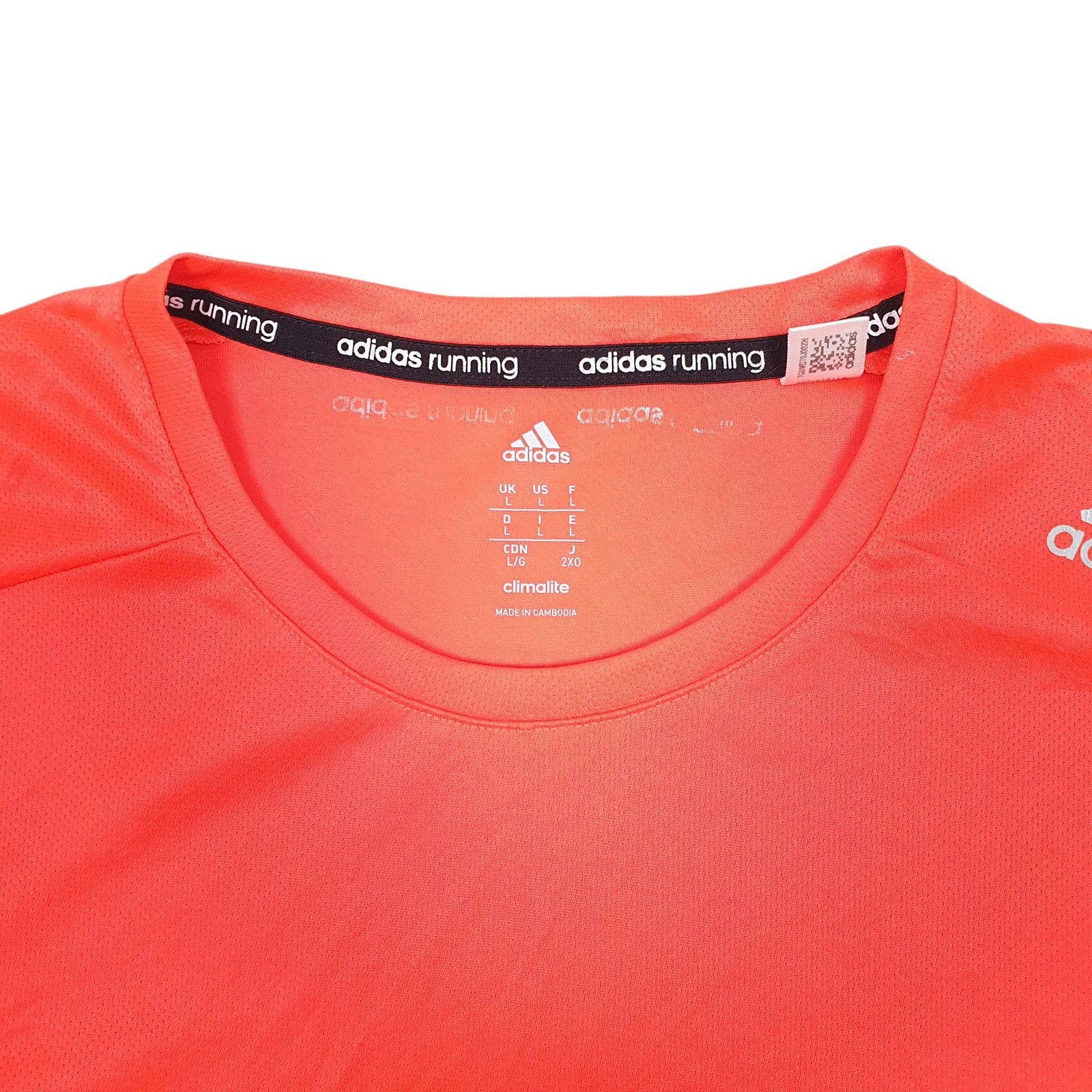 ADIDAS Red T Shirt Tee Active Workout Running Long Sleeve Polyester Mens L image 2