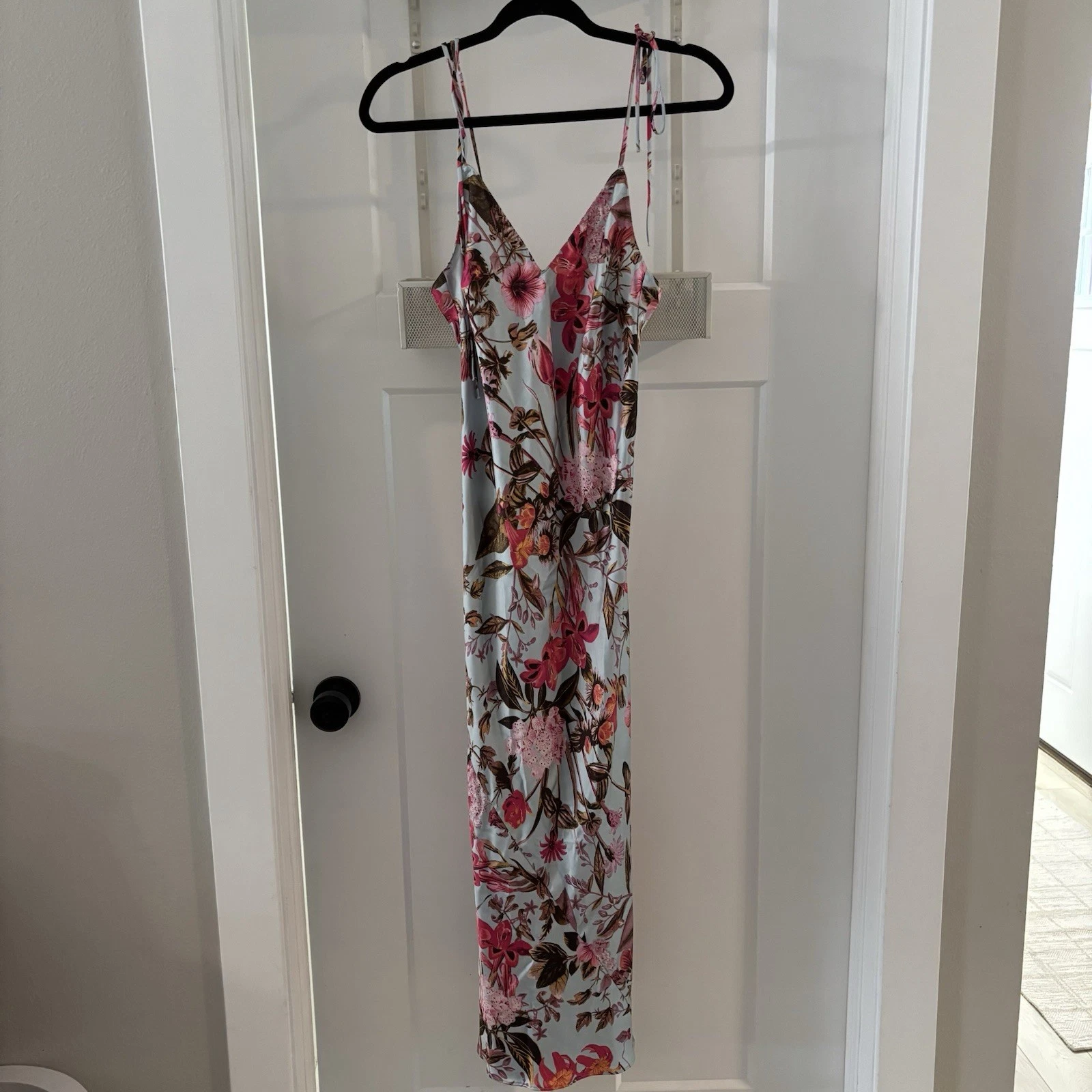 UNDERCOVER Abito midi Victoria Secret donna XS slip raso blu rosa floreale us intime ottimeioni