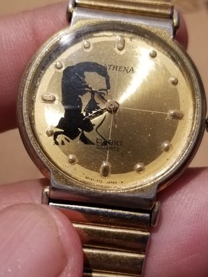 Montre Militaire Suisse Vintage Plaquée Or, Saddam Hussein, Mécanique, Années 80