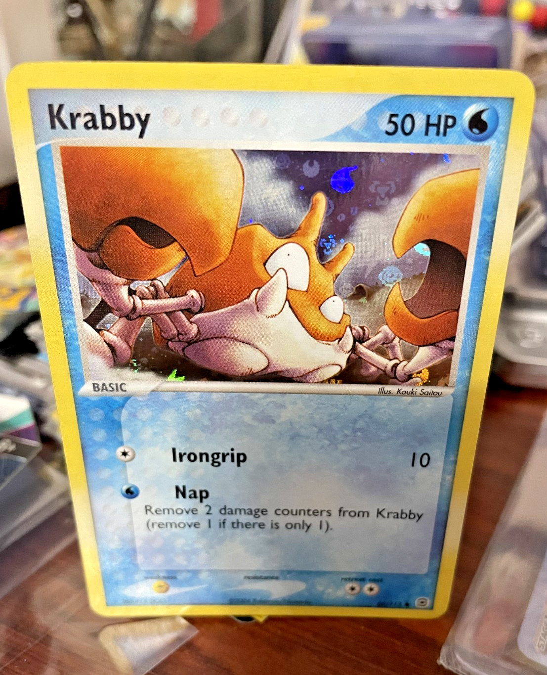 Pokemon card - Krabby 66/112 - Reverse Holo - Fire Red & Leaf Green 2004