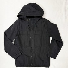 Old Navy Windbreaker Hooded Jacket Black Boys L 10-12 Full Zip