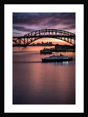 Gerahmtes Wandbild Poster Serene Sydney Harbor Leinwanddruck Bild