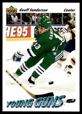 1991-92 Upper Deck #588 Geoff Sanderson Hartford Whalers Rookie Hockey Card. rookie card picture