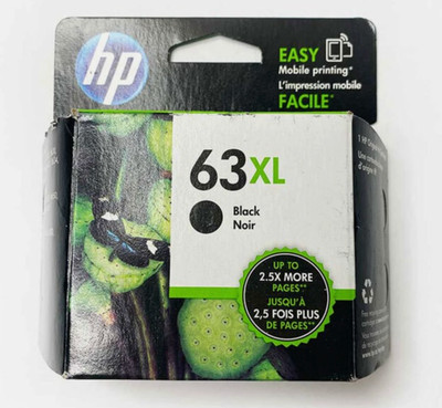 New HP 63 XL Black Ink Cartridge High Yield Genuine OEM Original Sealed. 2027