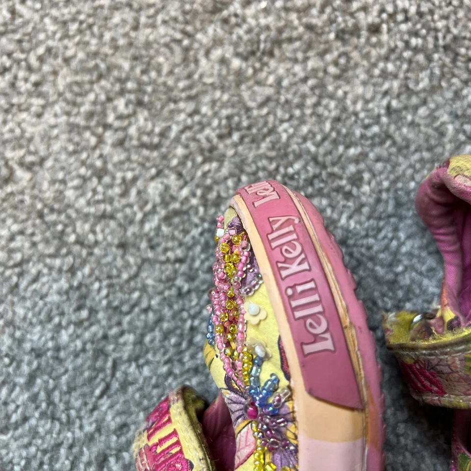 Zapatos Lelli Kelly Niñas Talla 19 Mariposa Cuentas Adornado Mary Jane Vestido Fla Foto 4 de 4