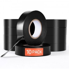 600V Electrical Tape, 10 Rolls, 3/4 in x 66 ft General Purpose PVC Insulatin...