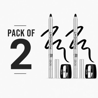 RENEE Midnight Kohl Kajal Pencil 1,5g Waterproof Black Eye Liner 2er Pack