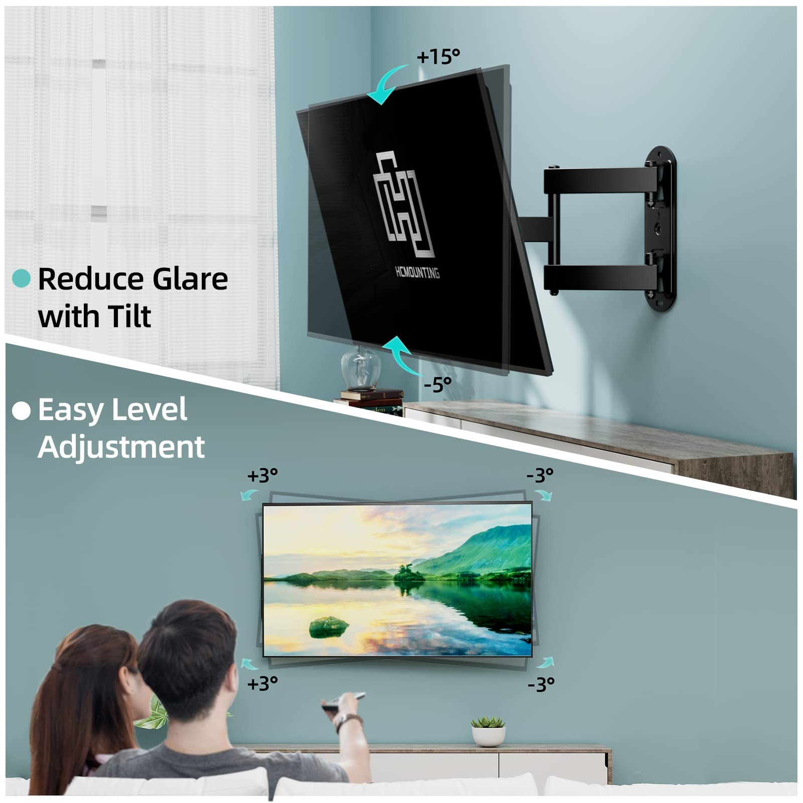 Outdoor Full Motion Weatherproof TV Wall Mount for 26-65 inch Flat/Curved TVs...