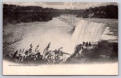 #ad Postcard American Fall from Goat Island Niagara New York Vintage Undivided Back $18.65