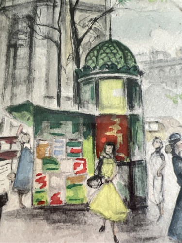 Vintage Paris Arc Triumph Print by Janicotte; Hand Colored & Labeled; Charming!! - Picture 4 of 24