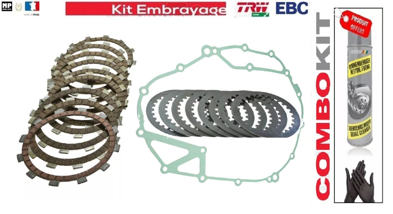 Kit embrayage disques garnis lisses joint moto Yamaha XTZ 1200 Super Tenere 2010-2016