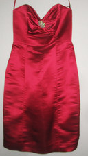 NWT An Original Milly of New York Red Silk Strapless Short Fitted Party Dress 2