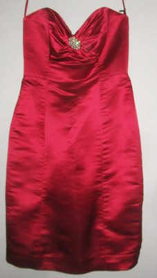 NWT An Original Milly of New York Red Silk Strapless Short Fitted Party Dress 2